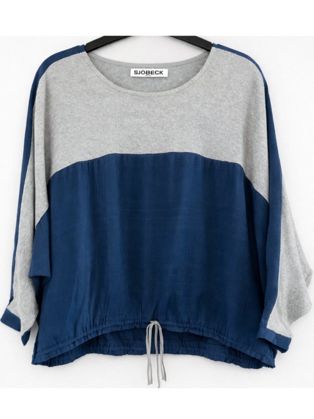 SJOBECK Malibu Mixed Media Lightweight Relaxed Fit Colorblock Dolman Top S
